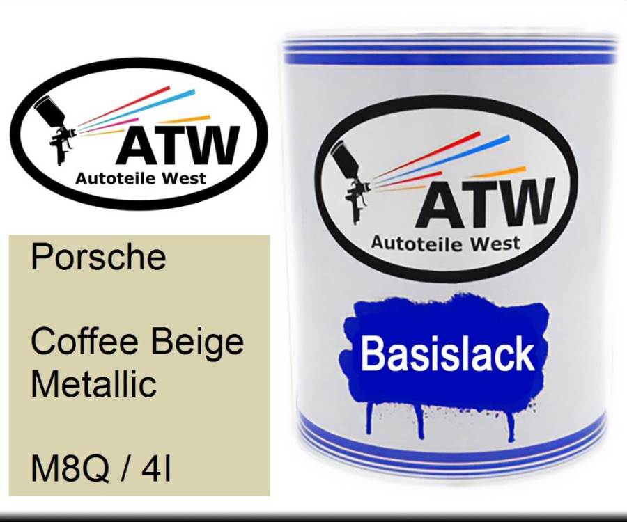 Porsche, Coffee Beige Metallic, M8Q / 4I: 1L Lackdose, von ATW Autoteile West.